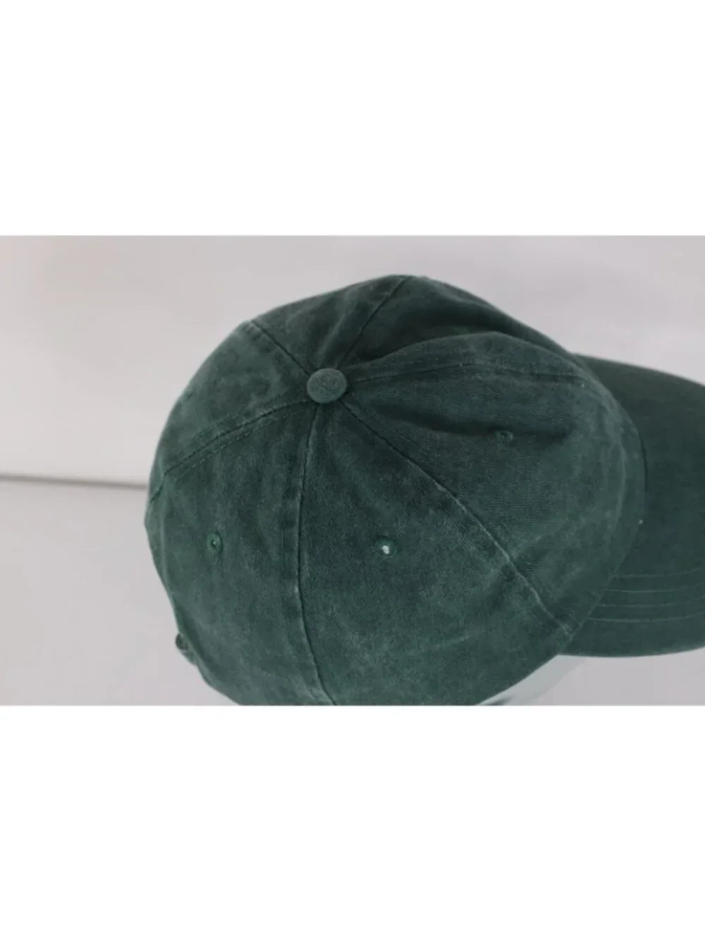 Vintage 90s Y2K Streetwear Faded Stonewash Blank Cotton Dad Hat Cap Green